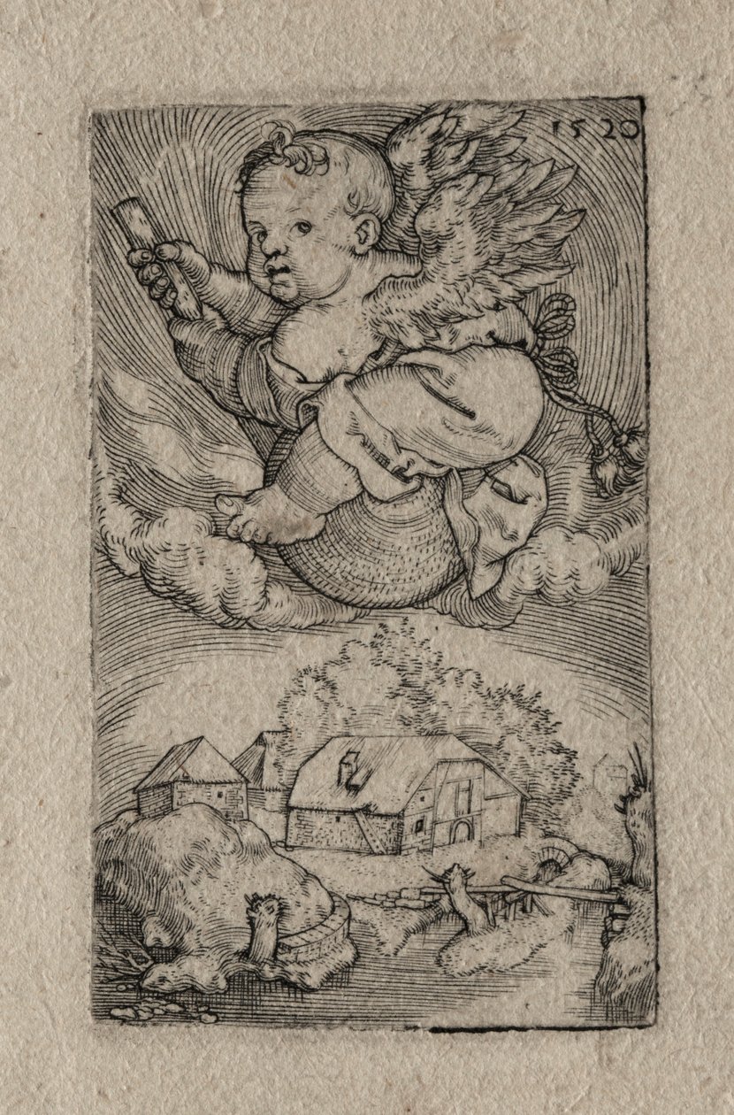 Genius riding on a ball, 1520. av Barthel Beham