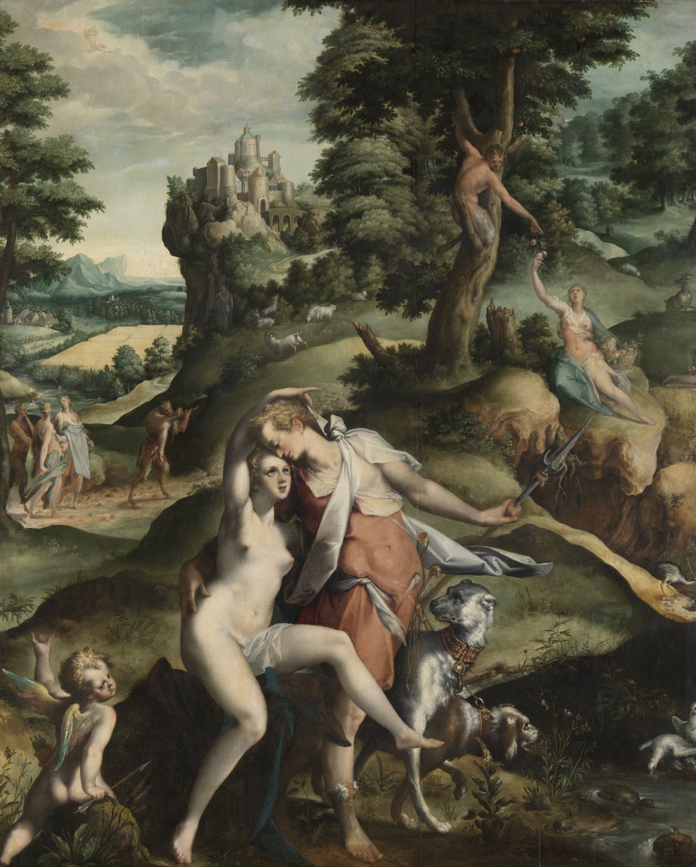 Venus og Adonis, ca. 1585-90 av Bartholomaeus Spranger