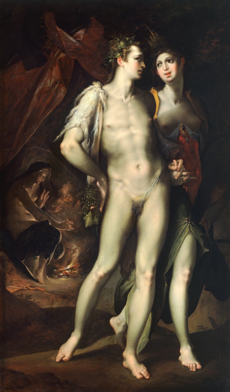 Bacchus og Ceres, av Bartholomaeus Spranger (1546-1611). av Bartholomaeus Spranger