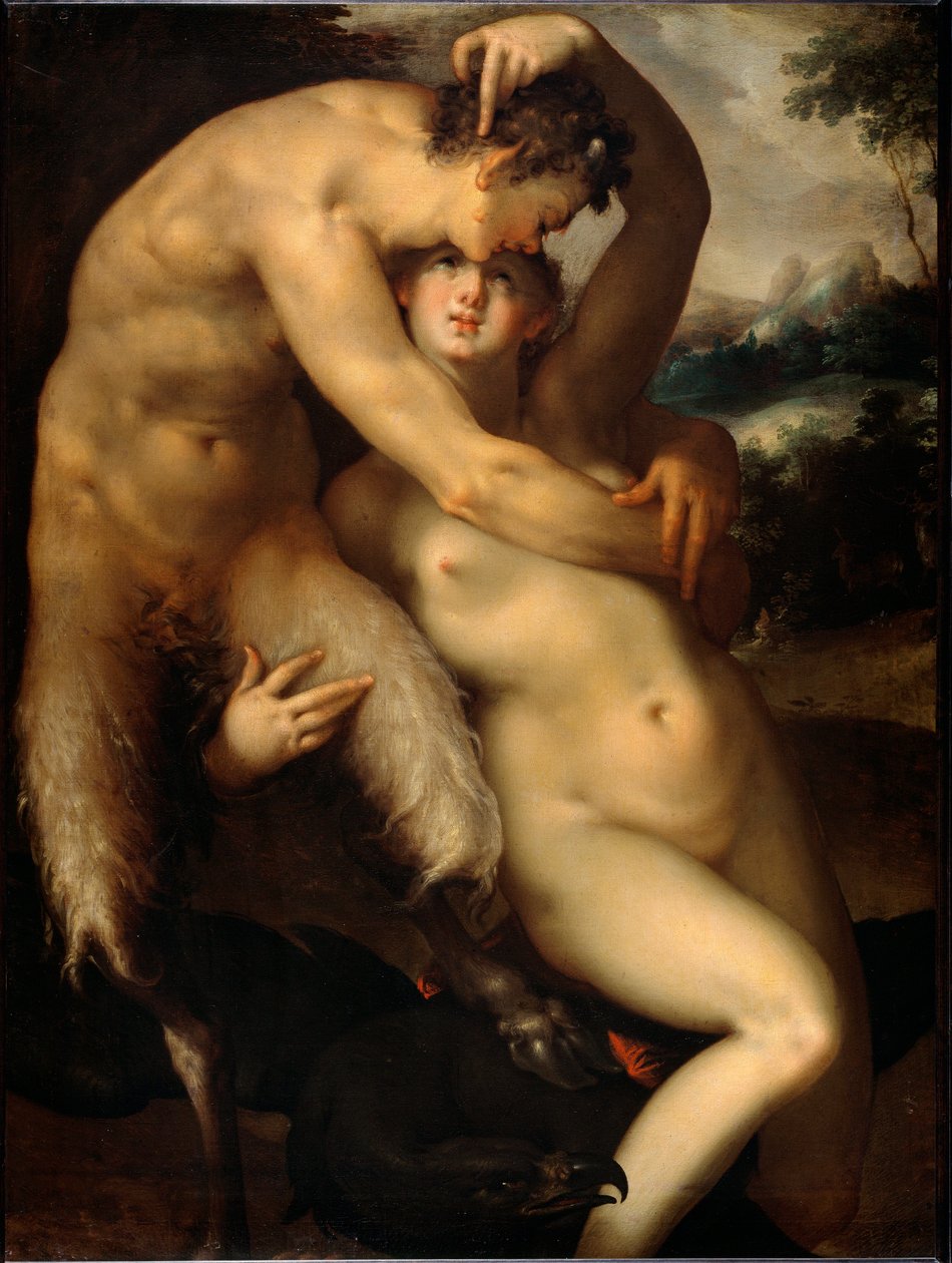 Jupiter og Antiope (maleri, ca. 1596) av Bartholomaeus Spranger