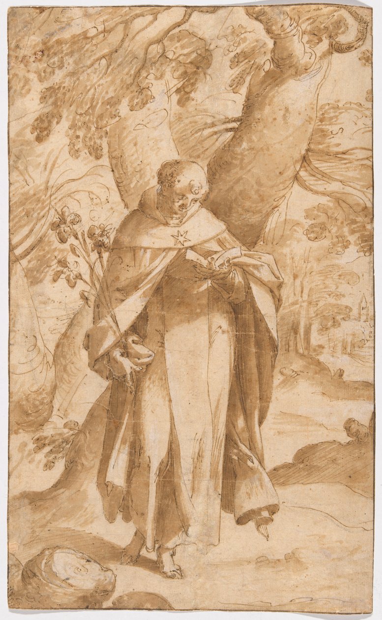Saint Dominic Reading av Bartholomaeus Spranger