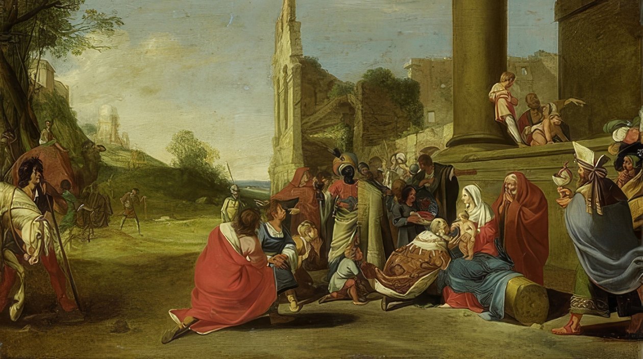 Tilbedelse av magiene. 1640-1650 av Bartholomeus Breenbergh
