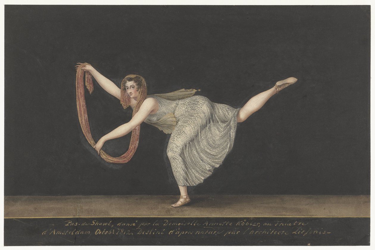 Danser Annette Köbler, pas-the-shawl-utøveren av Bartholomeus Ziesenis