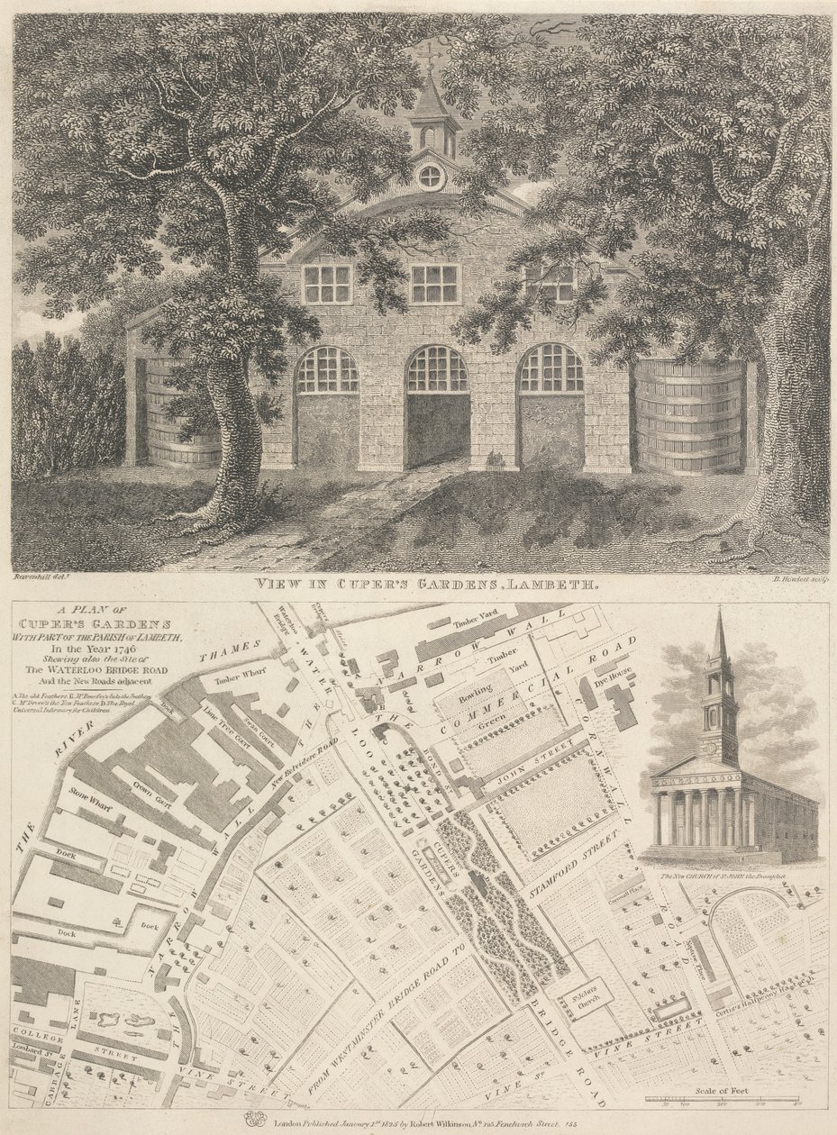 Utsikt i Cuper's Gardens, Lambeth av Bartholomew Howlett