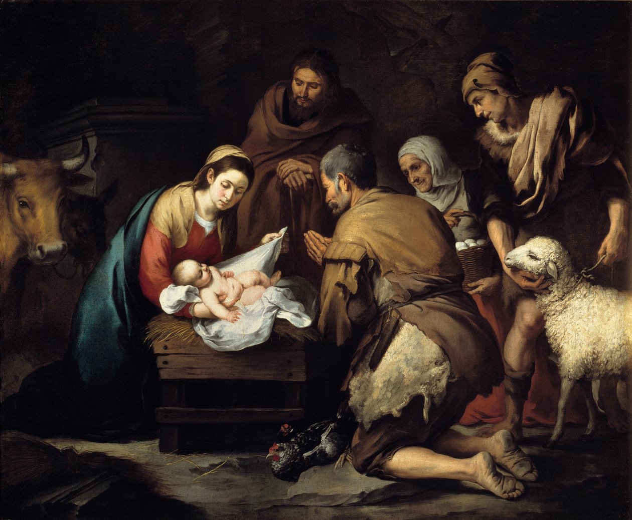 Tilbedelse av hyrdene av Bartolomé Esteban Murillo