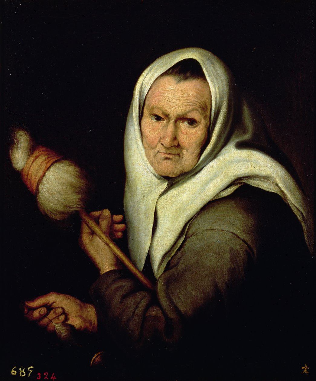 En gammel kvinne som spinner av Bartolomé Esteban Murillo