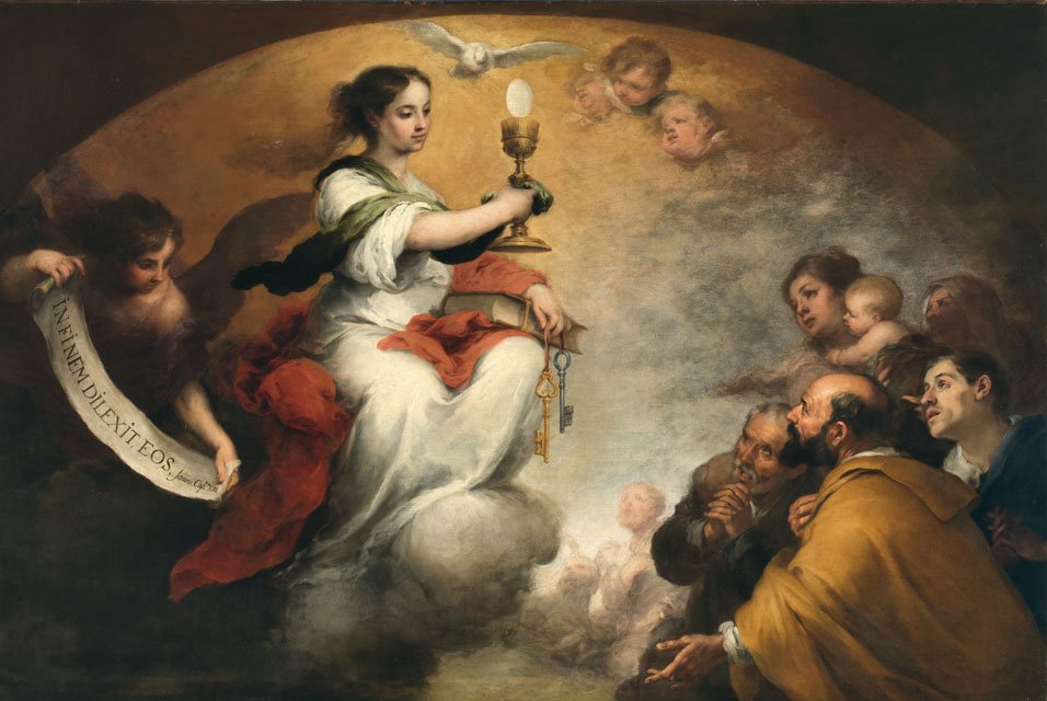 Tro eller Kirken triumferende av Bartolomé Esteban Murillo