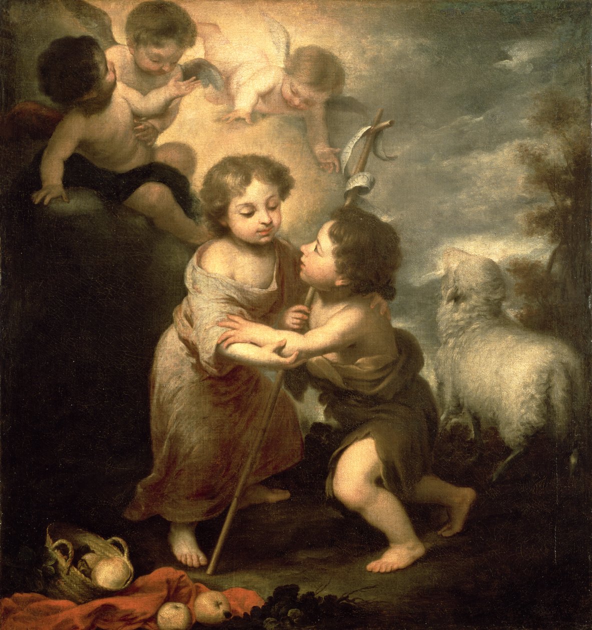 Spedbarnene Kristus og døperen Johannes av Bartolomé Esteban Murillo