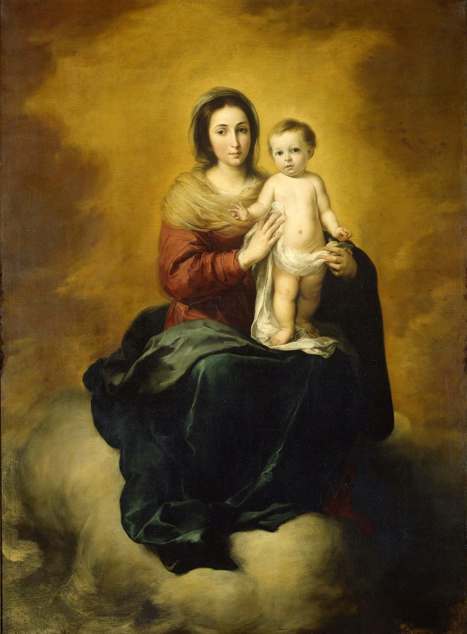 Jomfru og barn av Bartolomé Esteban Murillo