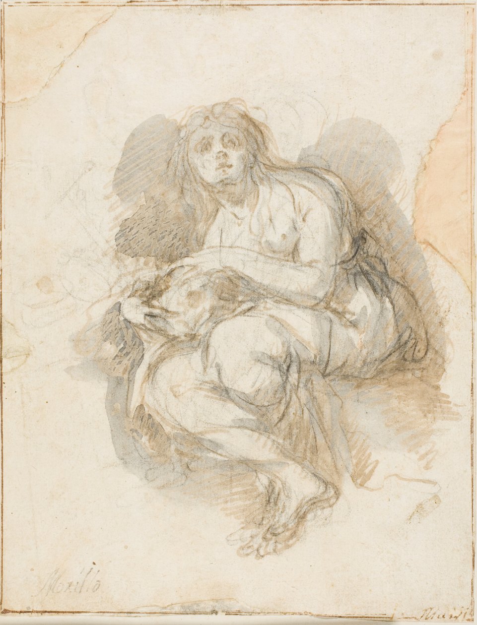 Kvinne Saint Holding Skull av Bartolomé Esteban Murillo