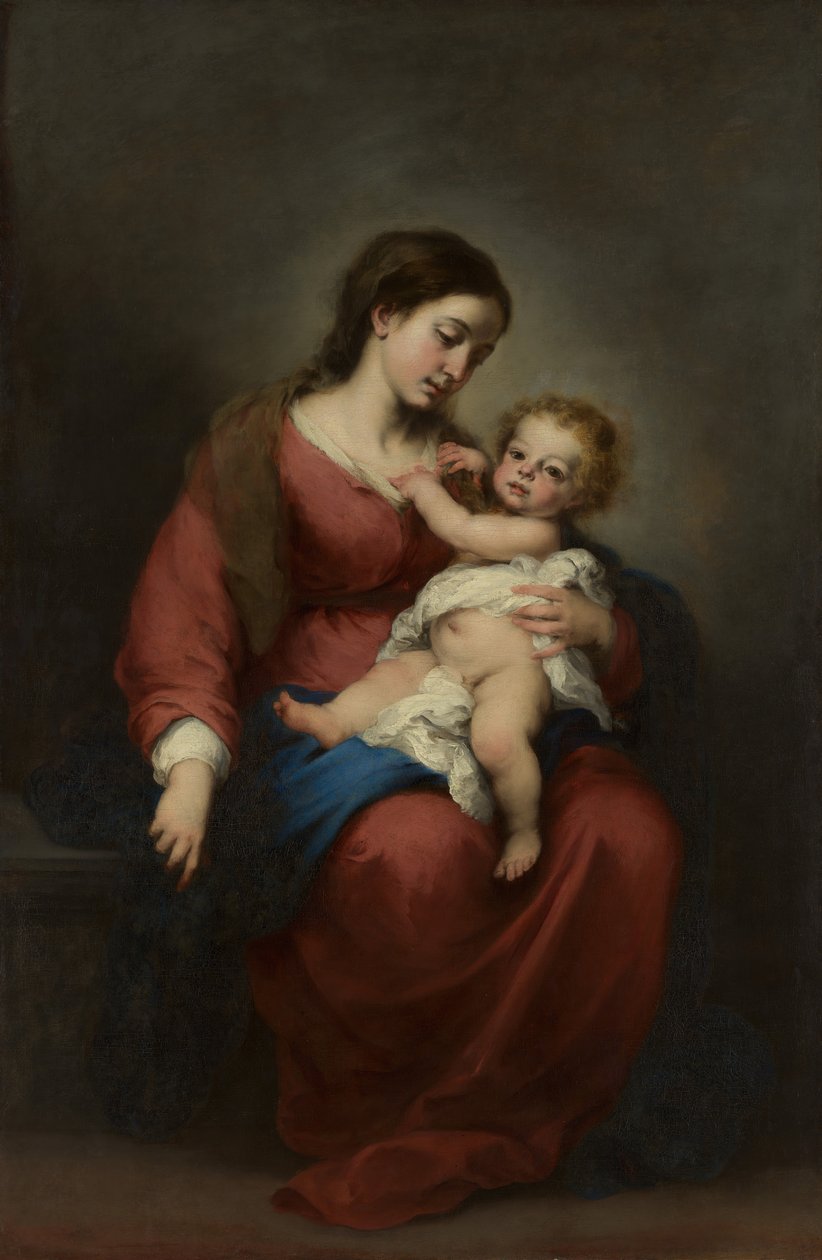 Jomfru og barn, ca. 1670-72. av Bartolomé Esteban Murillo