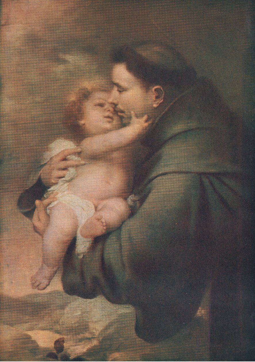 St Anthony av Padua med Kristusbarnet, Bibbys Annual, 1916-17 av Bartolome Esteban after Murillo