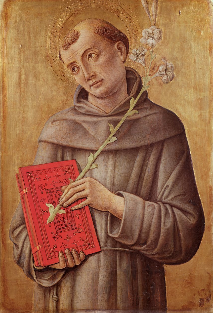 St. Antonius av Padua (tempera på panel) av Bartolomeo Vivarini