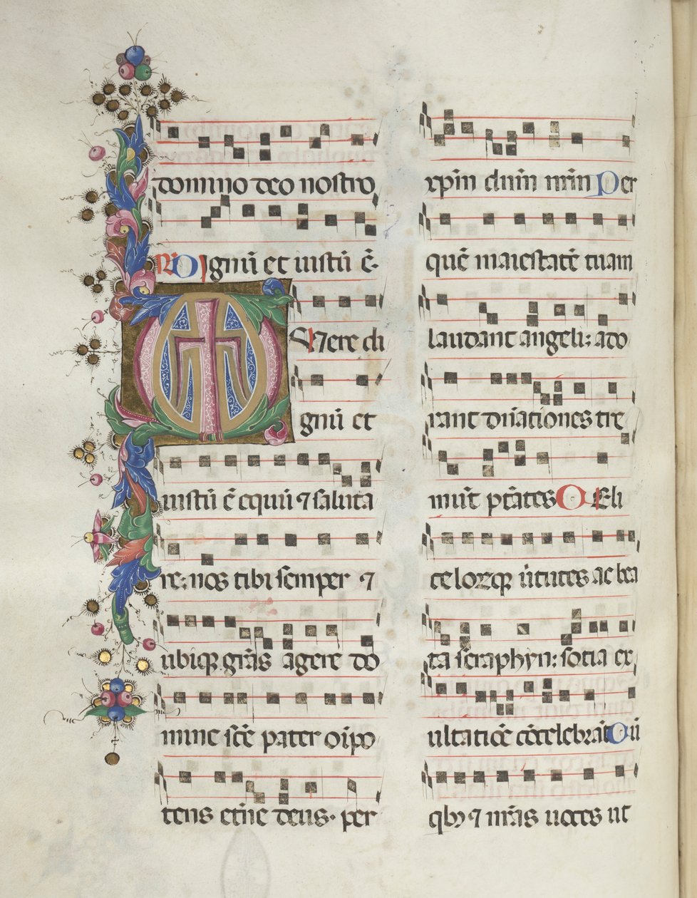 Missale: Fol. 184v: Kors, løvverk, 1469 av Bartolomeo Caporali