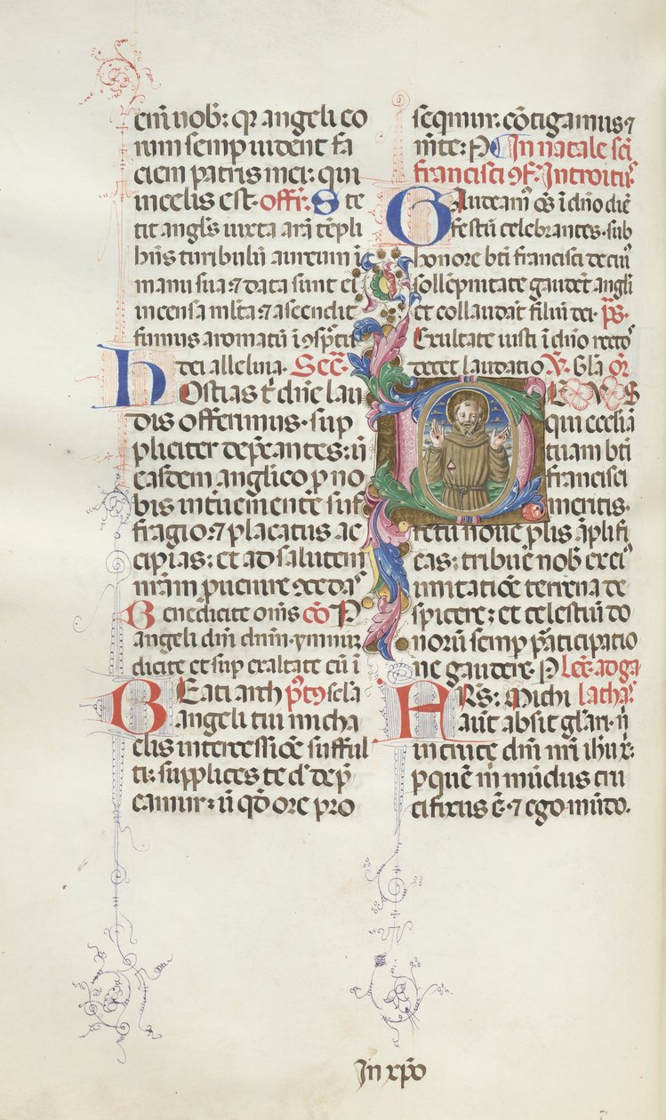 Missale: Fol. 318v: Saint Francis, 1469 av Bartolomeo Caporali