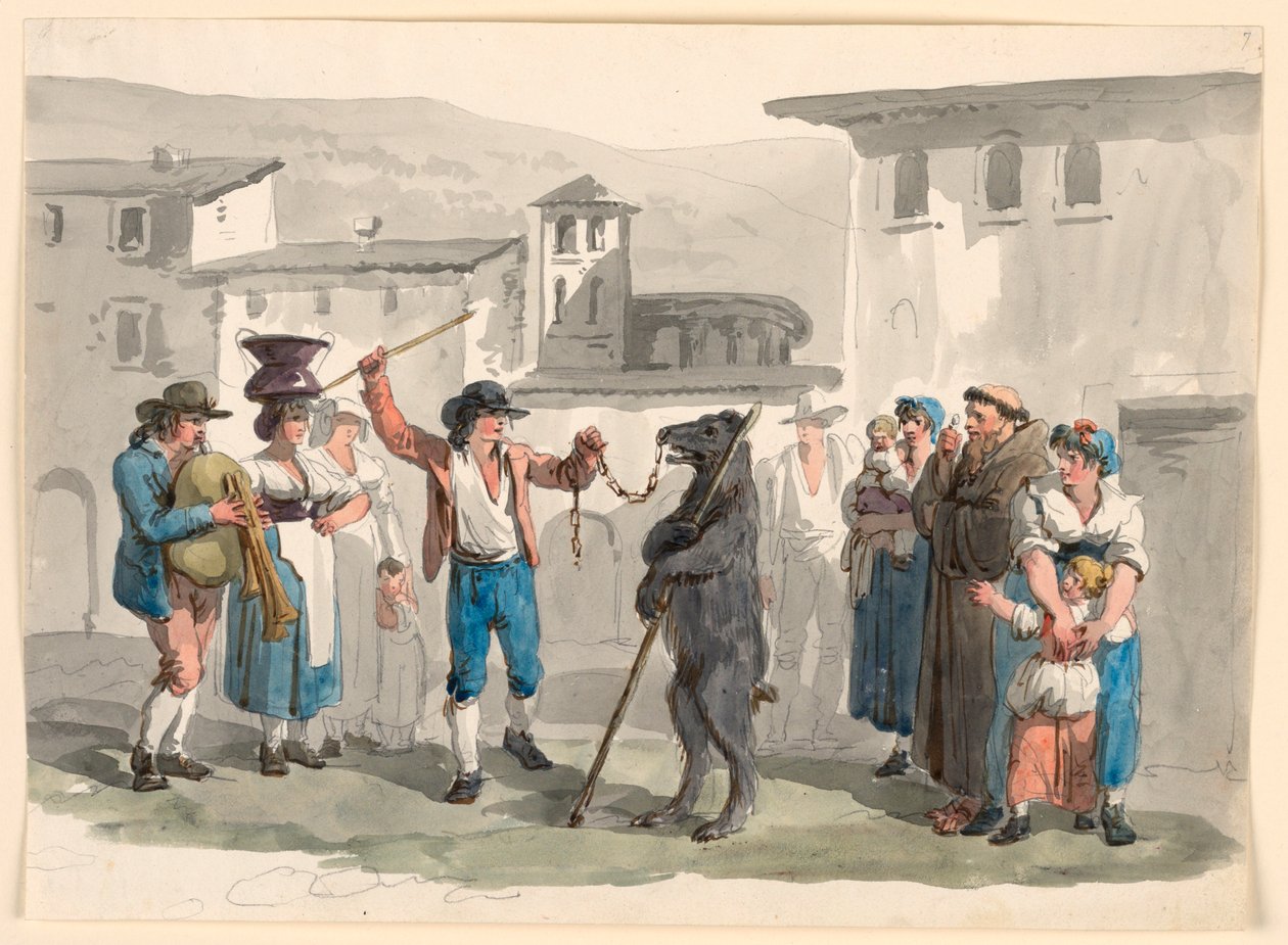 Den dansende bjørnen av Bartolomeo Pinelli
