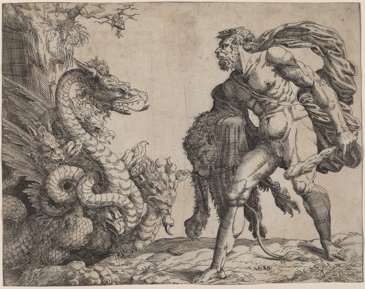 Hercules og Hydraen av Battista Angolo del Moro