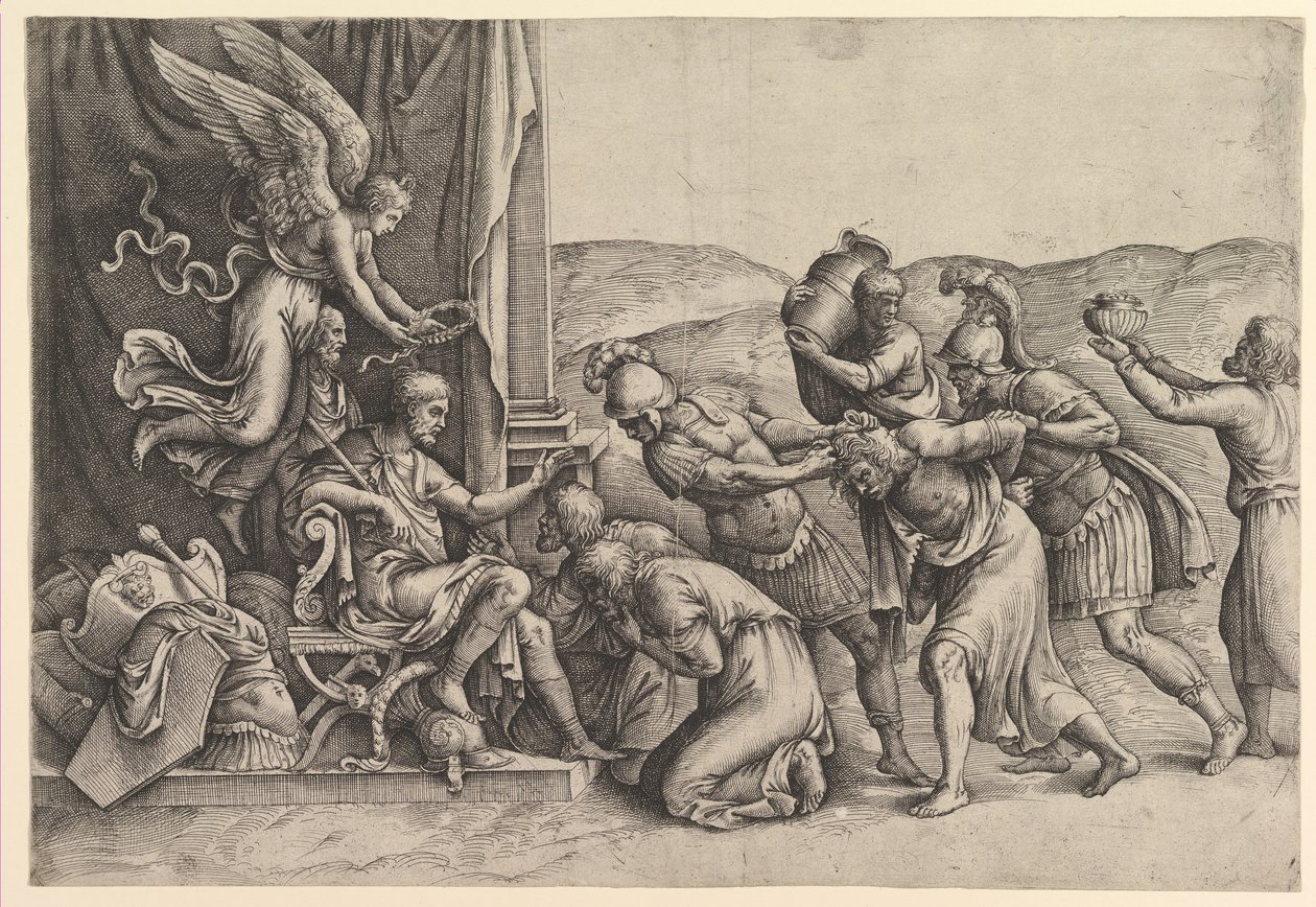 Scipio gir nåde til fangene. av Battista Franco Veneziano