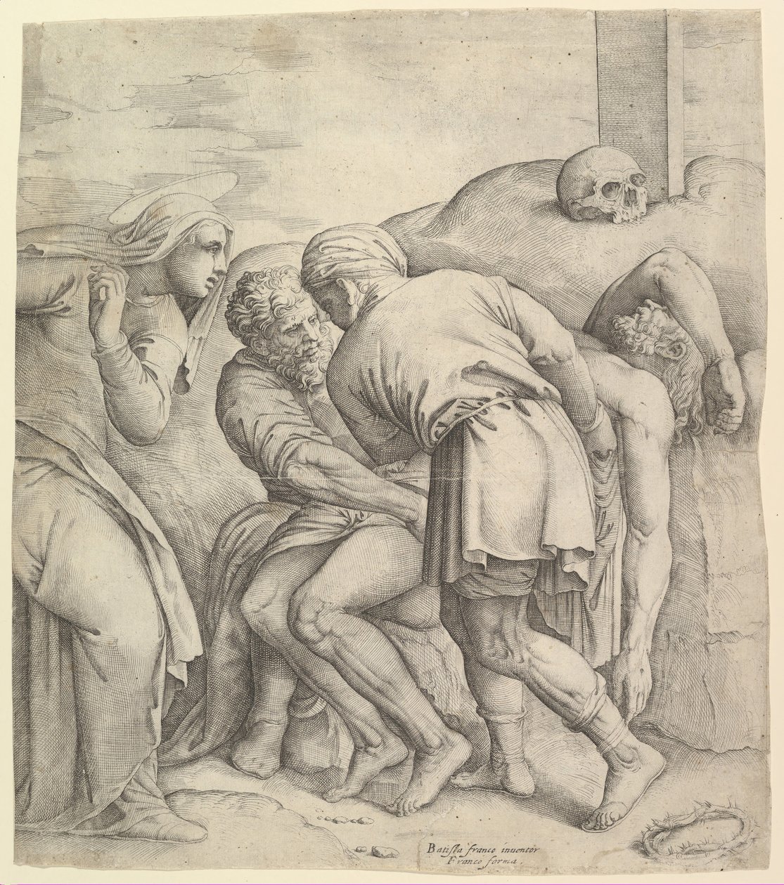 Gravleggingen. av Battista Franco Veneziano