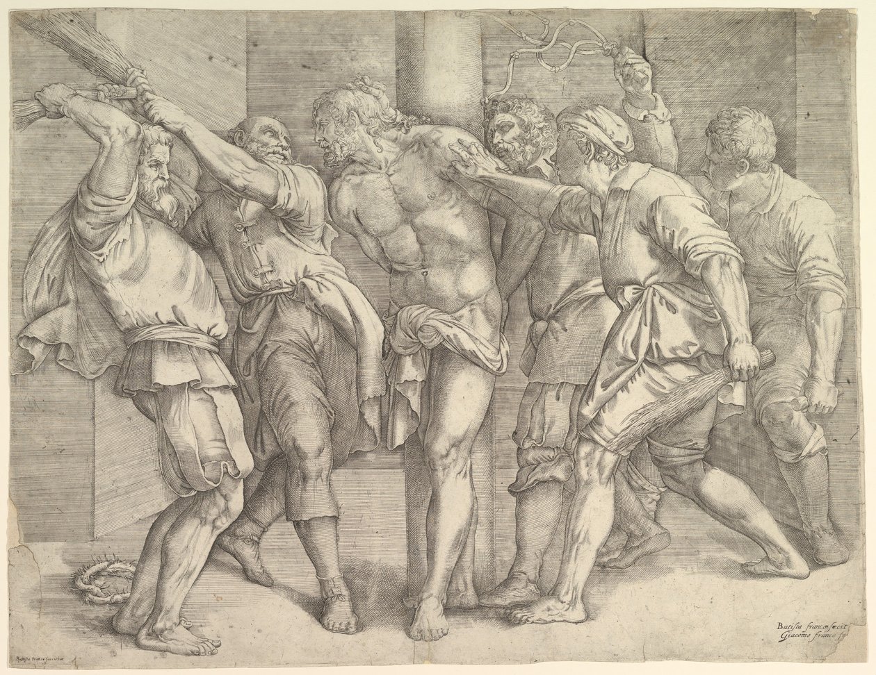 Flageleringen, ca. 1552-61. av Battista Franco Veneziano