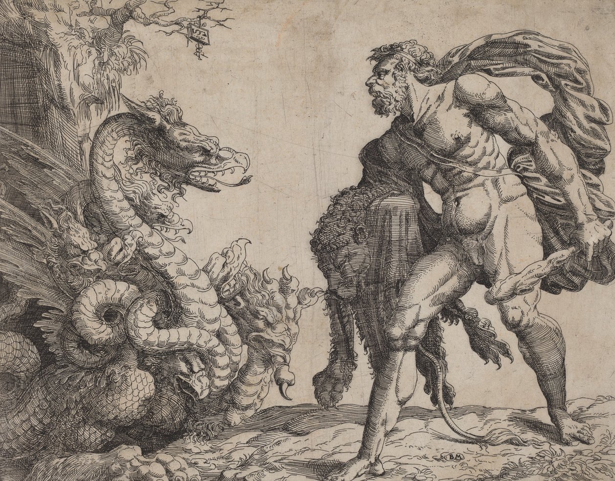 Hercules and the Hydra, 1552. av Battista del Moro