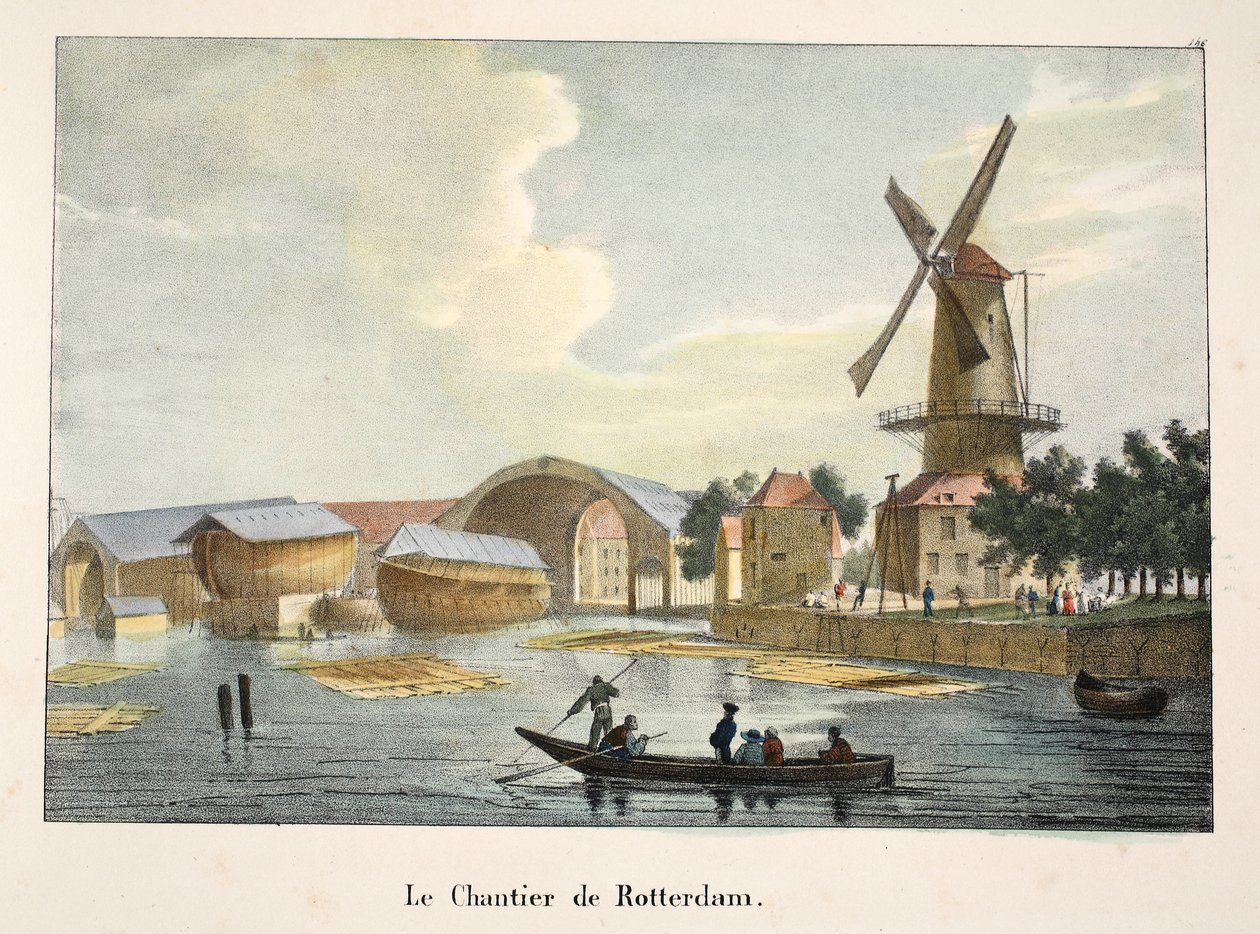 Verftet i Rotterdam, ca. 1895 (fotokrom) av Belgian School