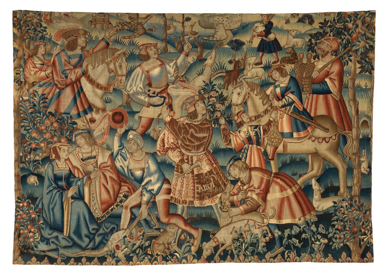Tapestry, April måned, fra Tournai av Belgian School