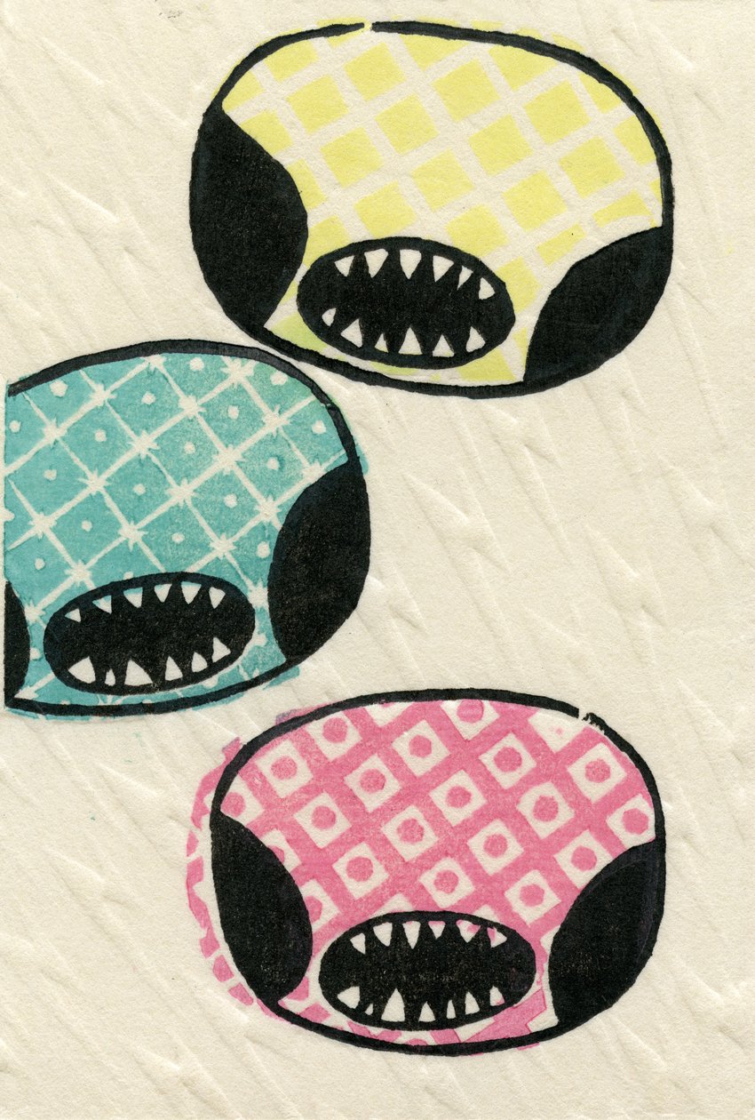 China Monsters, 2012 (treblokk på washi) av Bella Larsson