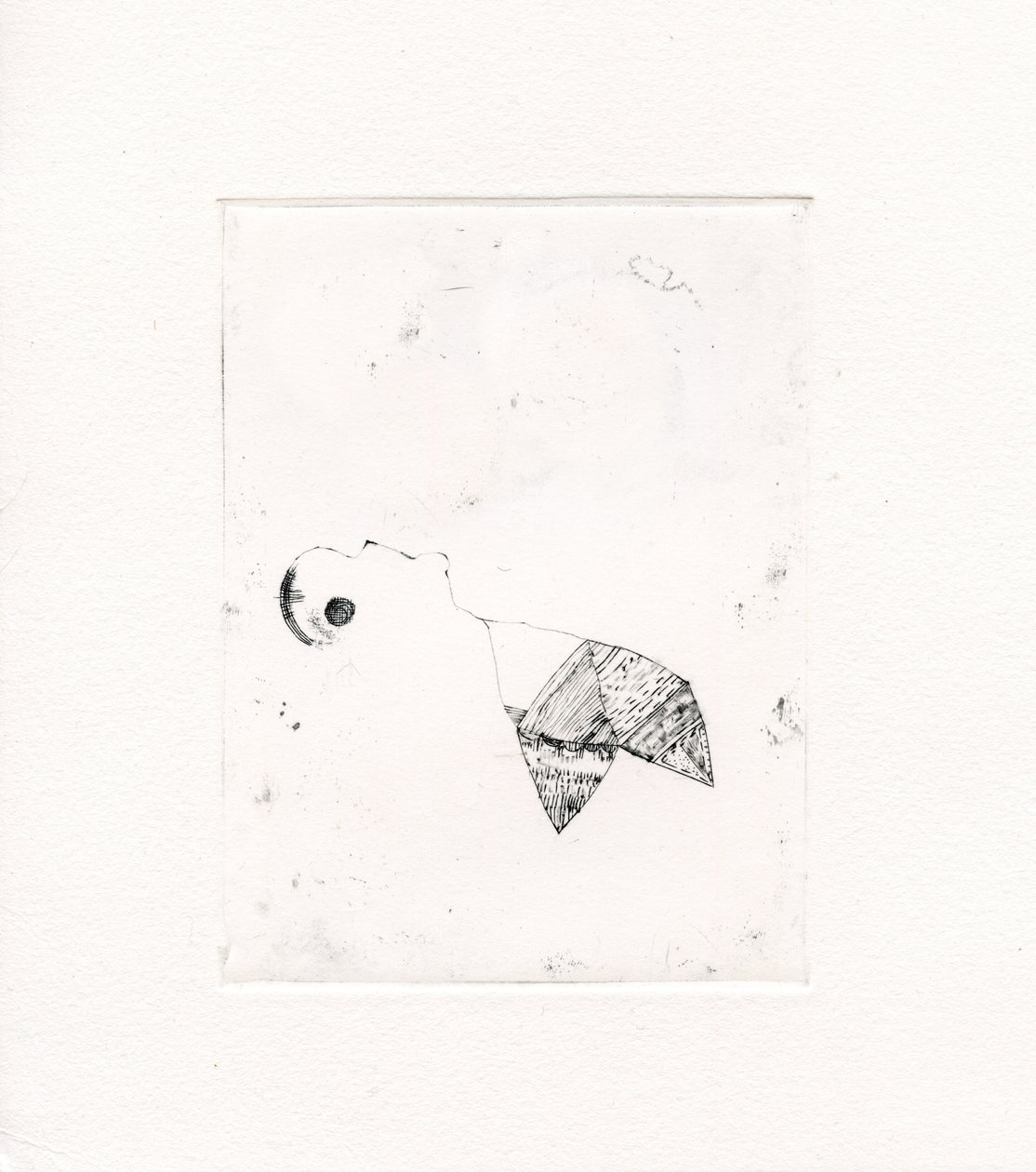 Meandering Thoughts 2, 2017, (tørrpunkt på lerret) av Bella Larsson