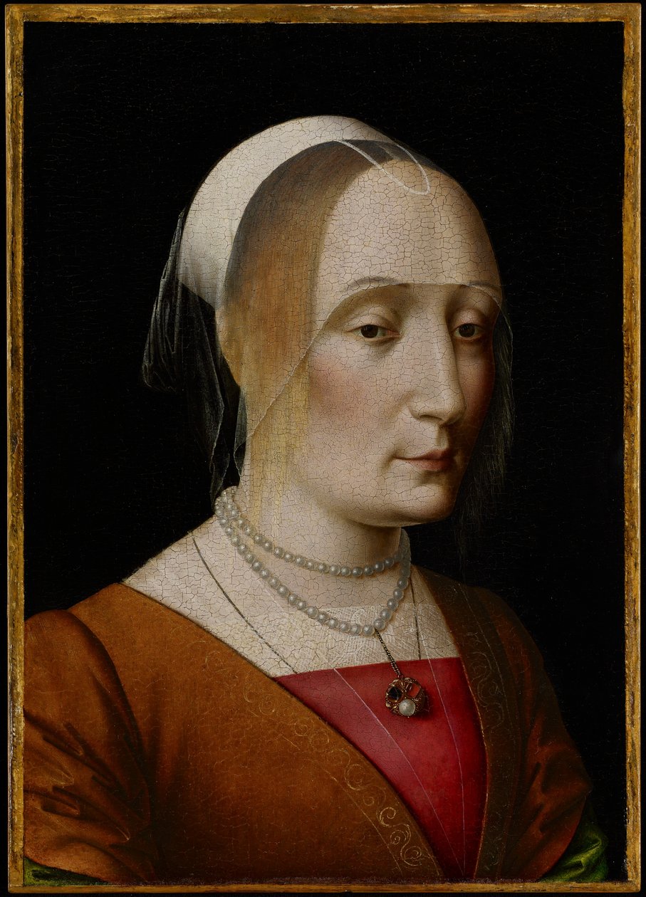 Portrett av en dame (olje på poppelpanel) av Benedetto Ghirlandaio