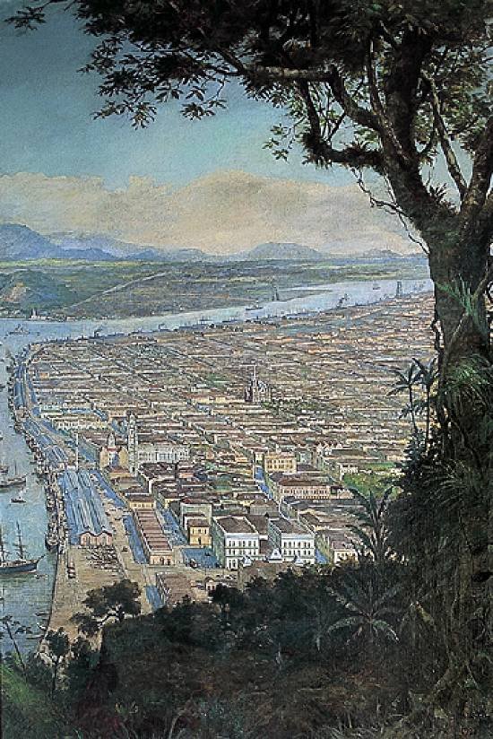 Santos havn i 1922n av Benedito Calixto