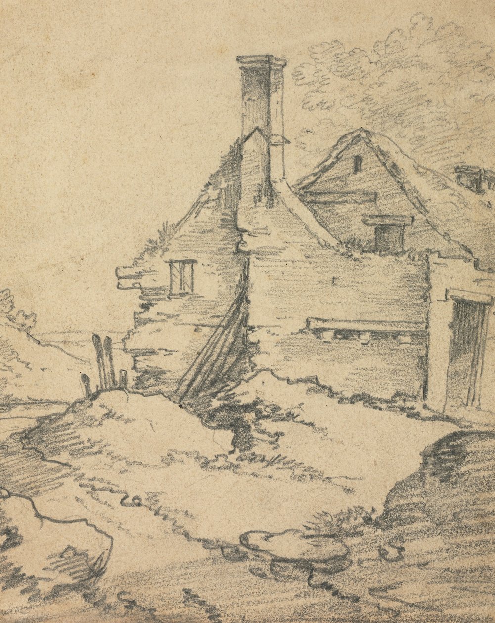 Hus i et landskap. av Benjamin Barker