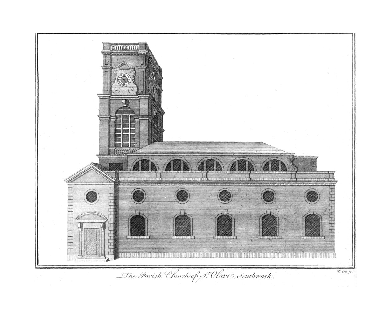 Sognekirken St.Olave. Southwark., c1756 av Benjamin Cole