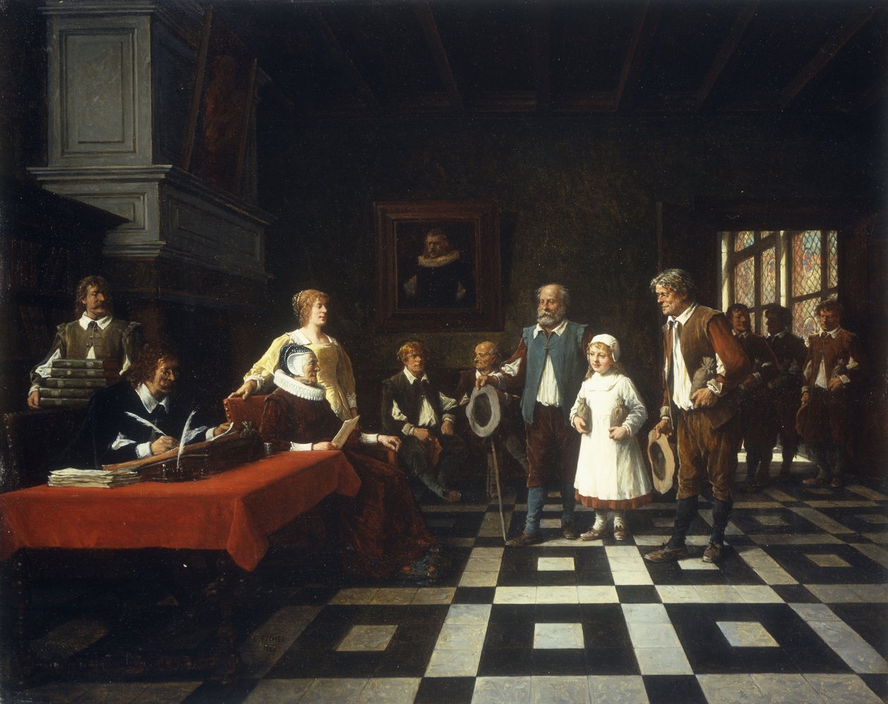 Hos skatteoppkreveren, 1889 av Benjamin Eugene Fichel