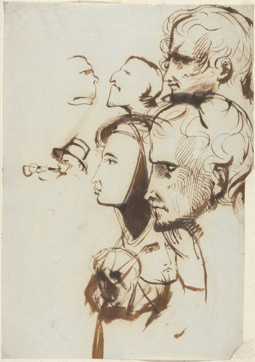 Studie av ansikter av Benjamin Robert Haydon