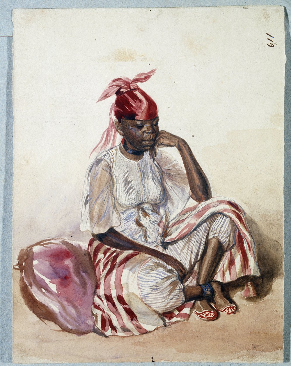 Negresse en kostyme (akvarell) av Benjamin Roubaud