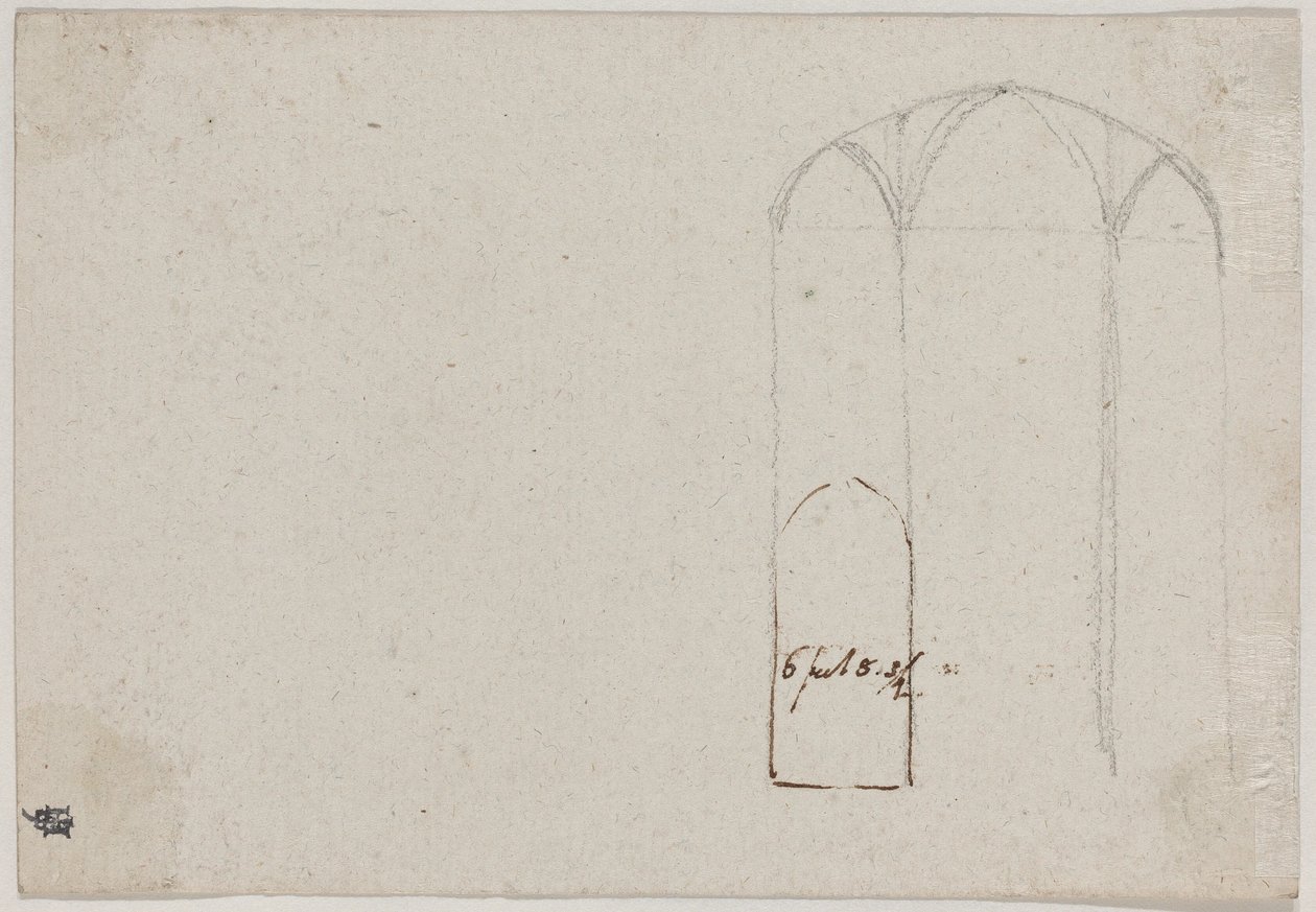 Tverrsnitt av en gotisk kirke [verso] av Benjamin West