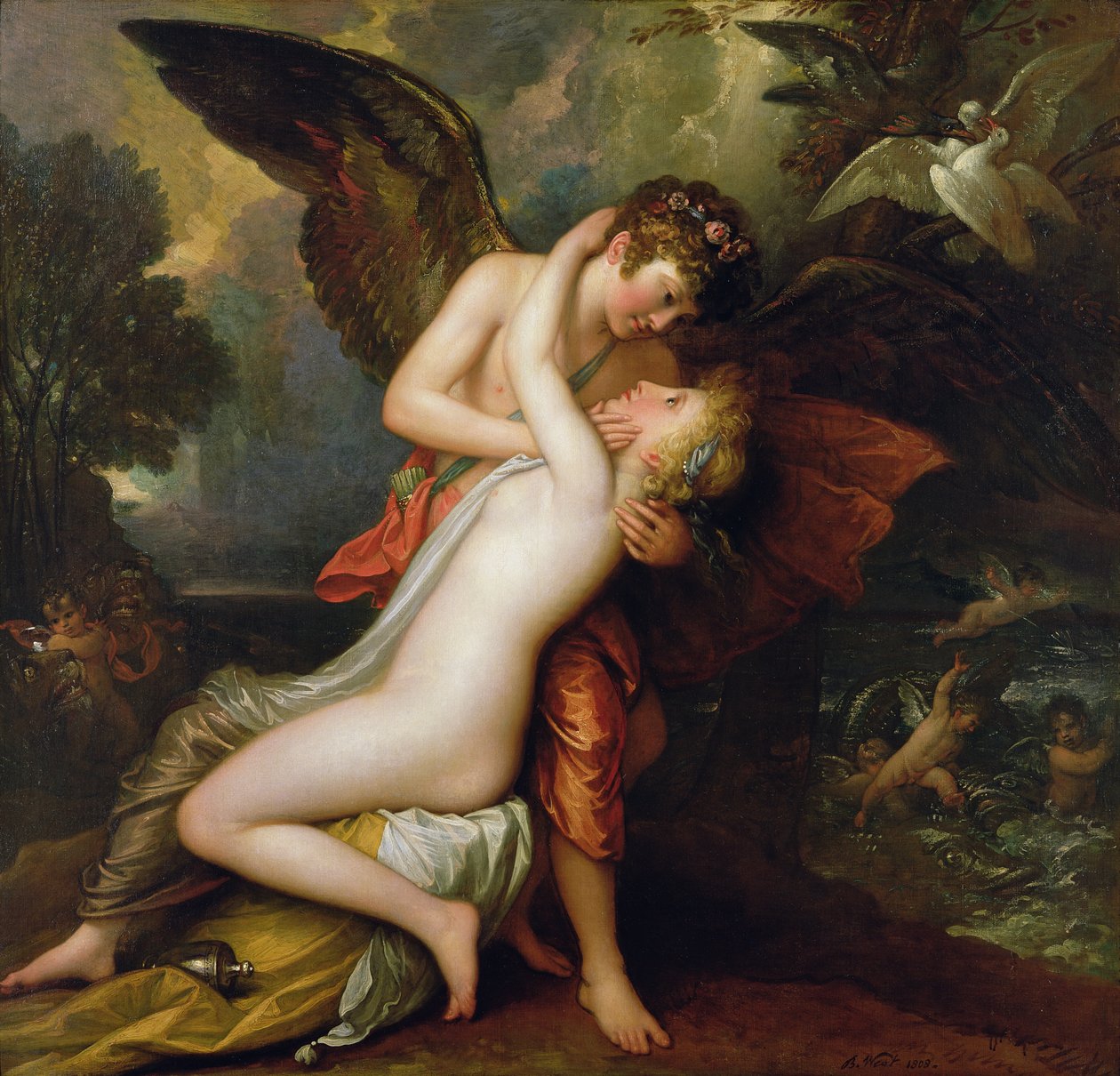 Amor og psyke, 1808 av Benjamin West