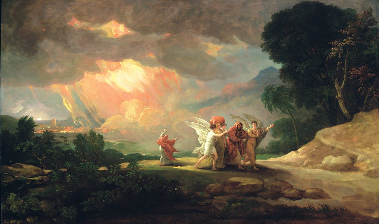 Lot flykter fra Sodoma, 1810 av Benjamin West