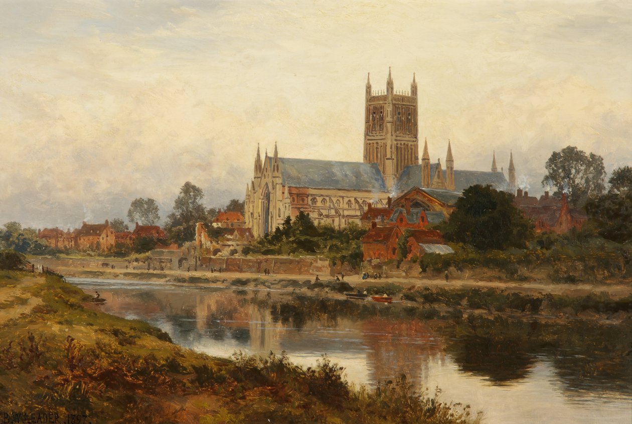 Worcester katedral, 1897 av Benjamin Williams Leader