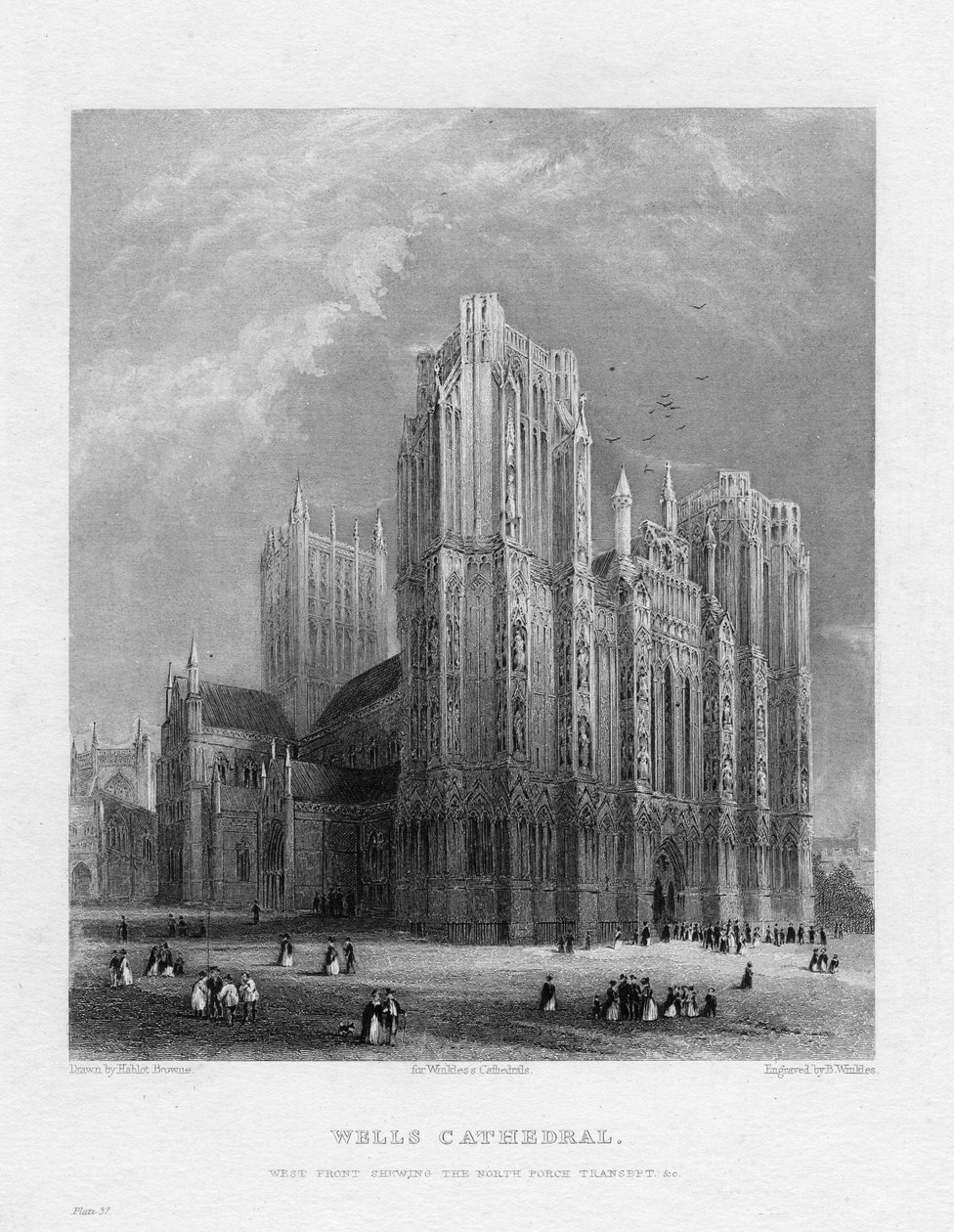Wells Cathedral, Somerset, c1860 av Benjamin Winkles