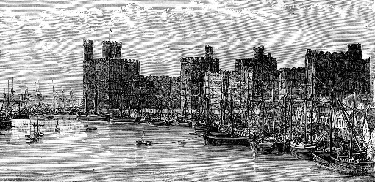 Caernarfon Castle, Gwynedd, Wales, 1800-tallet. av Benoist