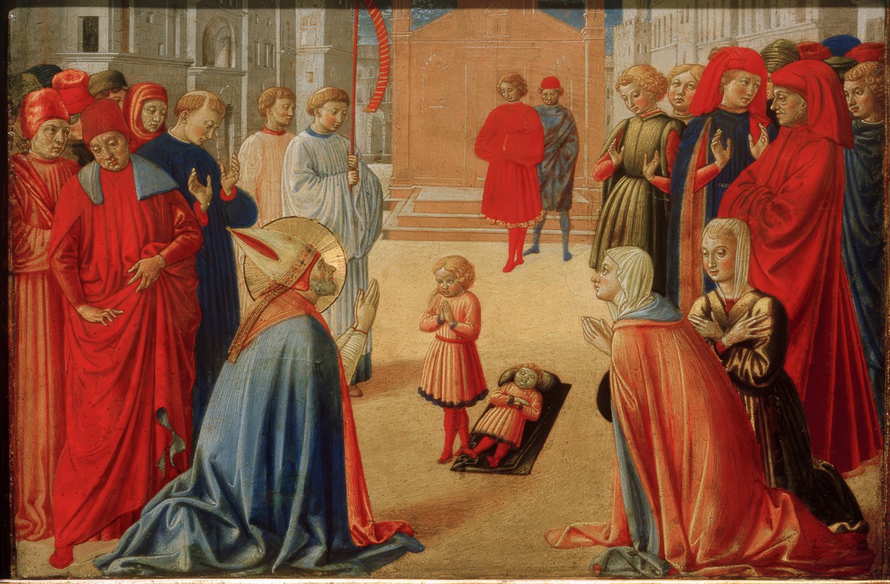 Sankt Zenobius oppdrar en død gutt av Benozzo Gozzoli