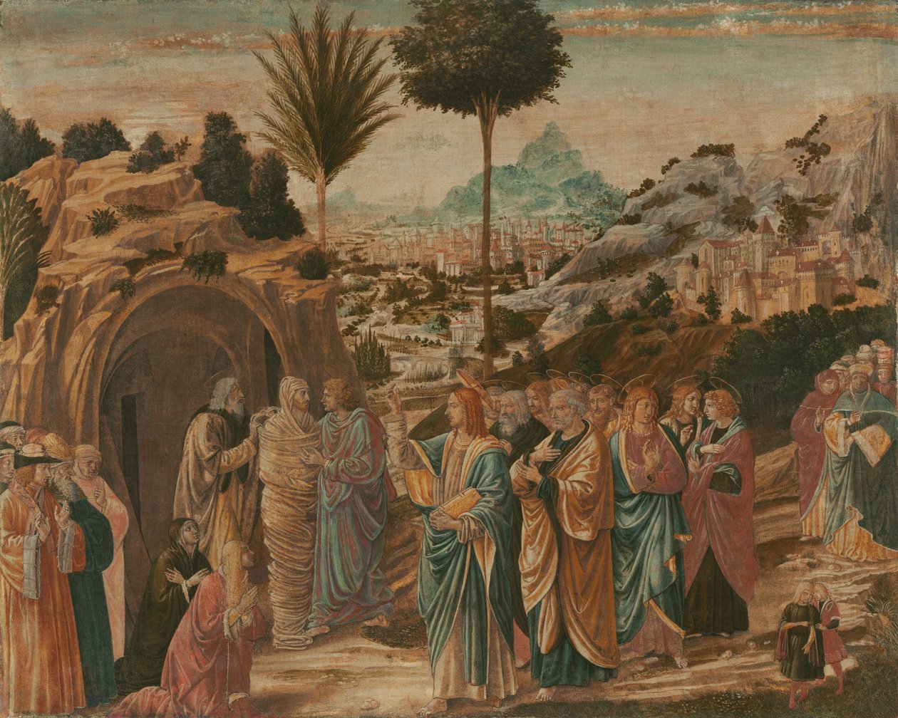 The Raising of Lazarus, midten av 1490-tallet. av Benozzo Gozzoli