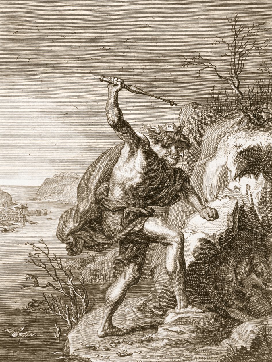 Alcyone og Ceux forvandlet til fugler, 1730 av Bernard Picart