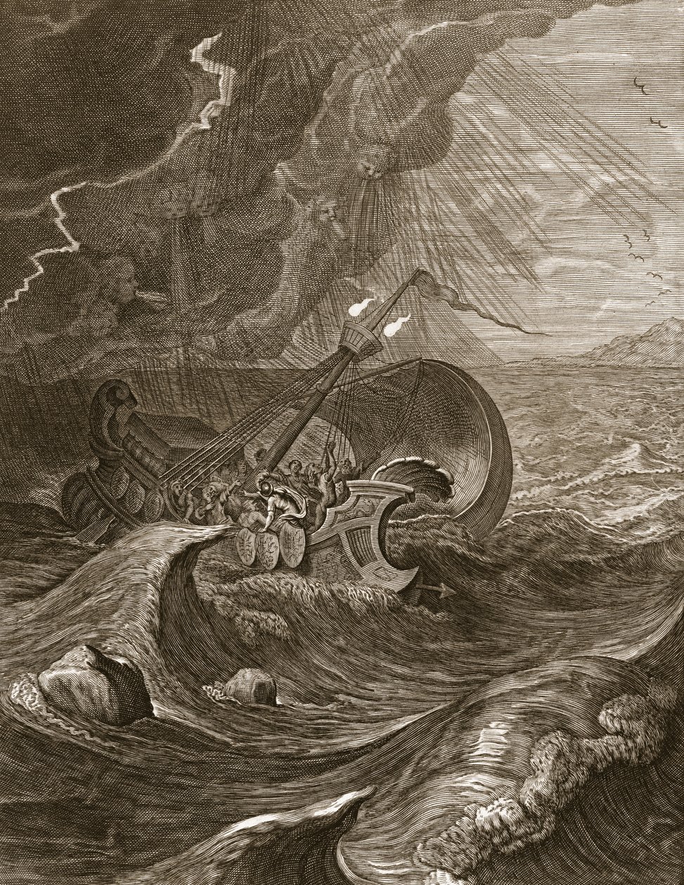 Dioscuri beskytter et skip, 1731 av Bernard Picart