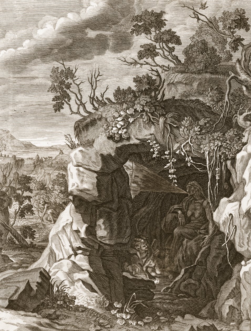 Nymfeekkoet endret seg til lyd, 1731 av Bernard Picart