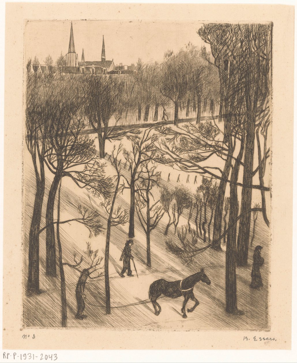 Vondelpark om vinteren av Bernard Essers (signed by artist)