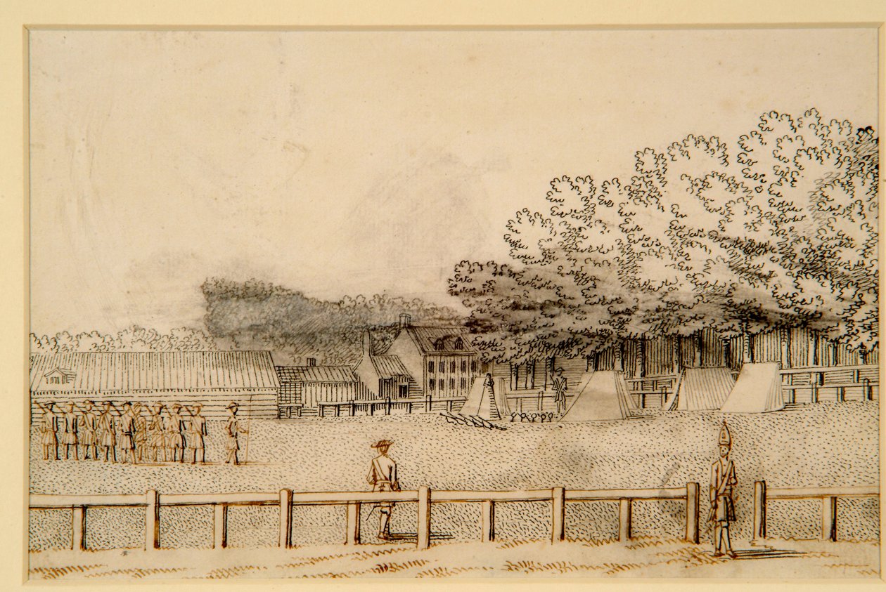Encampment of Soldiers, Hampton Court Green av Bernard III Lens