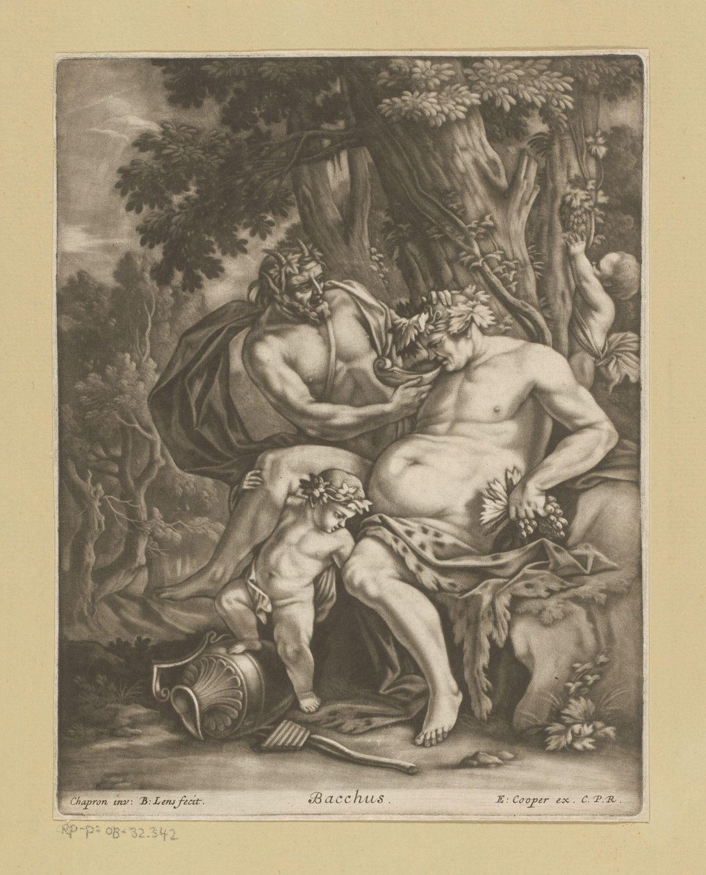 Bacchus omgitt av satyrer av Bernard Lens (II)